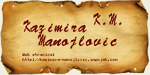 Kazimira Manojlović vizit kartica